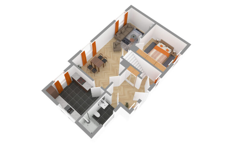 3D-Grundriss Erdgeschoss