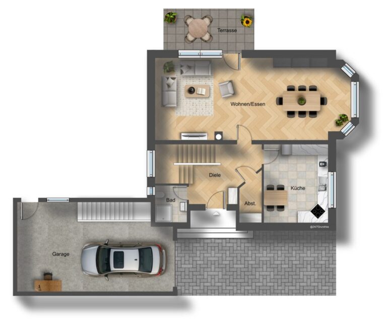 2D Grundriss Erdgeschoss