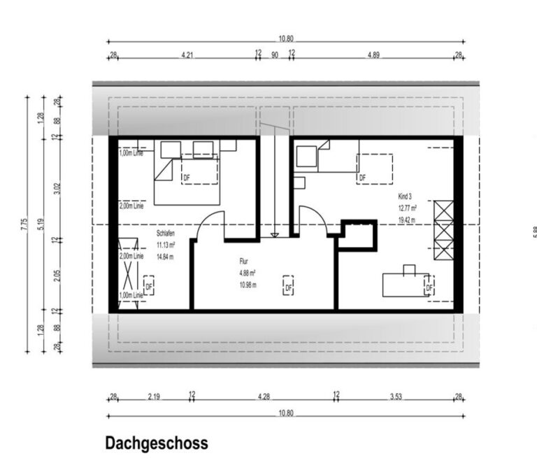 Grundriss Dachgeschoss-Schnitt